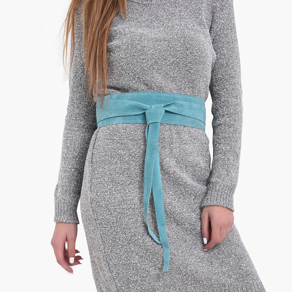 WRAP BELT - TURQUOISE SUEDE