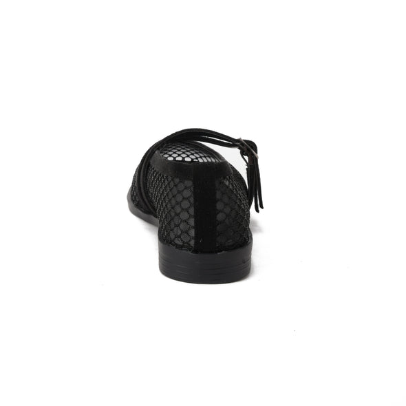 HONEYCOMB MARY JANE BALLERINAS - BLACK