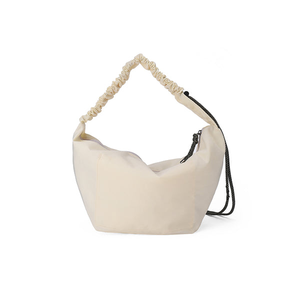 FRILLY HOBO BAG - BEIGE