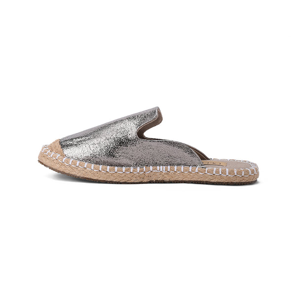 STELLA MULES - SILVER FOILED LEATHER