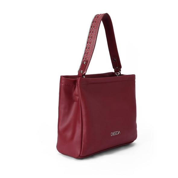 SKAI MINI TOTE  - BURGUNDY