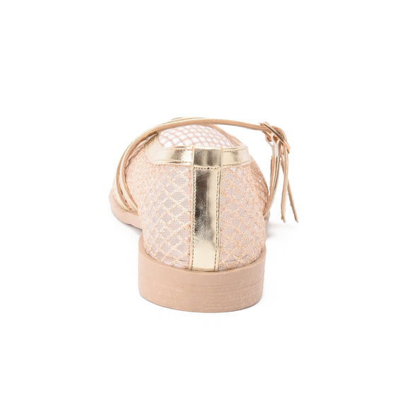 HONEYCOMB MARY JANE BALLERINAS - GOLD