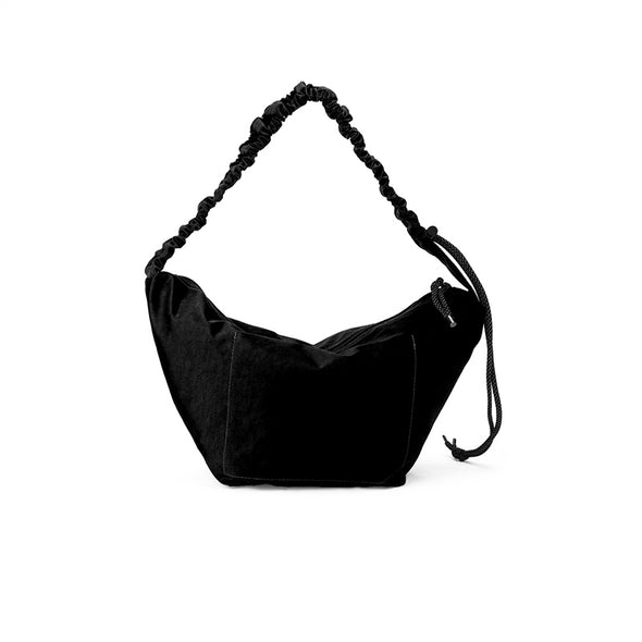 FRILLY HOBO BAG - BLACK