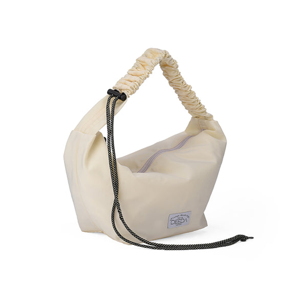 FRILLY HOBO BAG - BEIGE