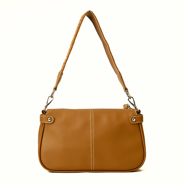 JAMEELA BAGUETTE CROSS-BODY BAG - CAMEL