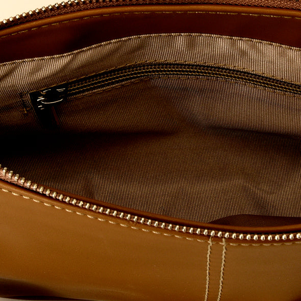 JAMEELA BAGUETTE CROSS-BODY BAG - CAMEL