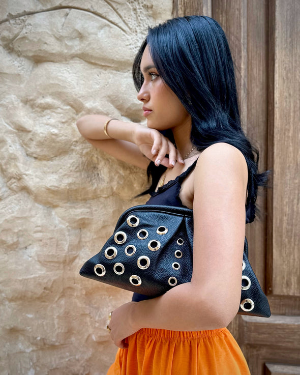 ZOE GROMMETS - BLACK x SILVER HARDWARE