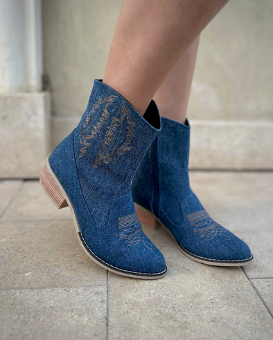 TEXAS BOOTS - NAVY BLUE DENIM