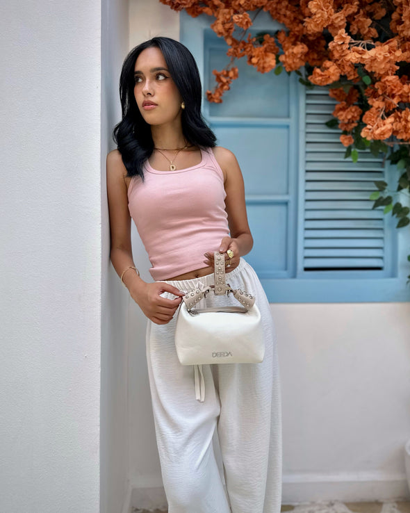 LEILA MINI HOBO - WHITE