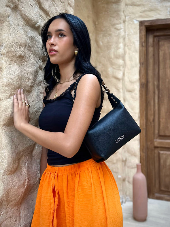 LEILA MINI HOBO - BLACK
