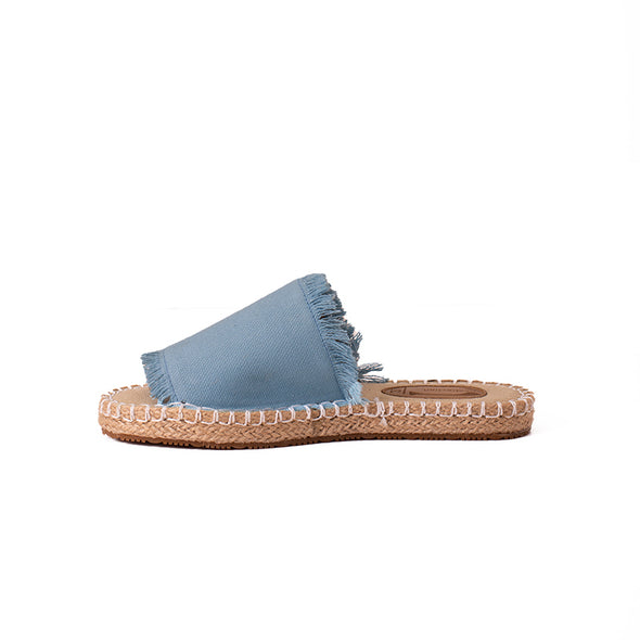 OPEN-TOE STELLA MULES - SKY BLUE