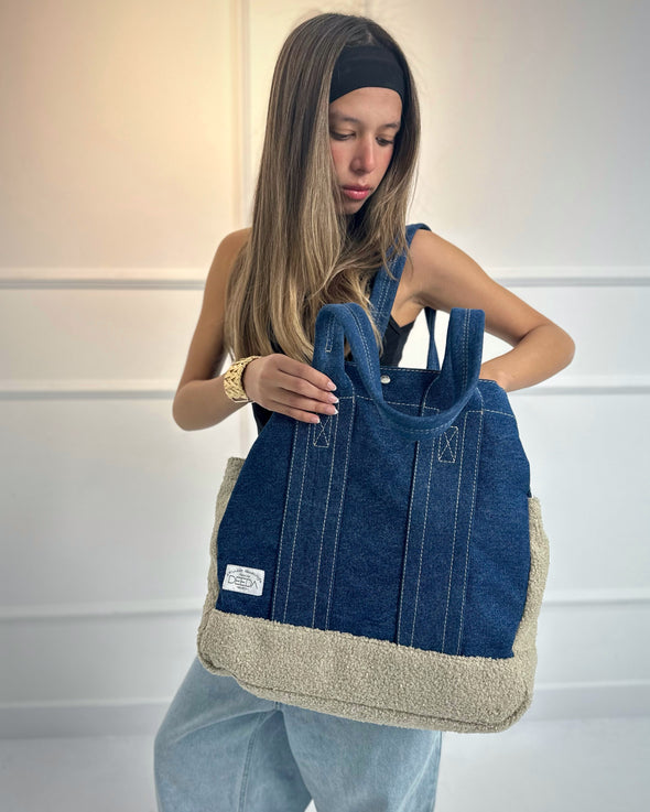 VIVA TEDDY TOTE - DARK BLUE