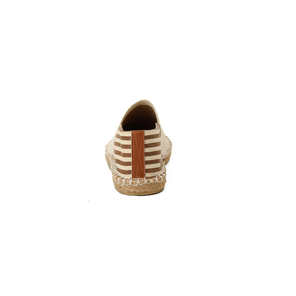 STRIPED CANVAS ESPADRILLES  - BEIGE