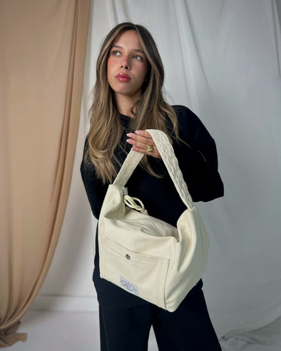 WEAVER HOBO - BEIGE