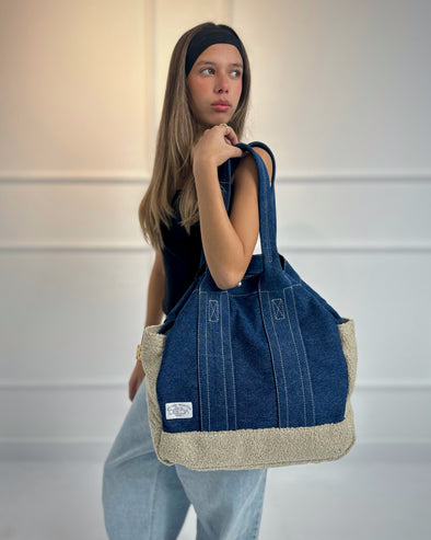 VIVA TEDDY TOTE - DARK BLUE