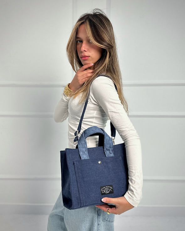 WEAVER MINI TOTE - NAVY