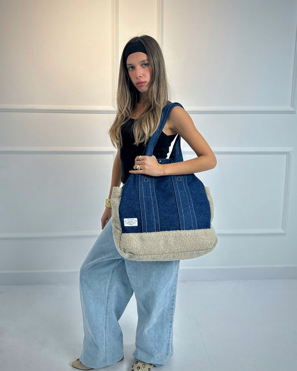 VIVA TEDDY TOTE - DARK BLUE