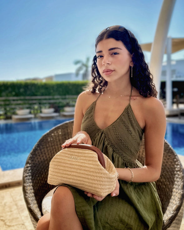 ZOE RAFFIA - CAMEL