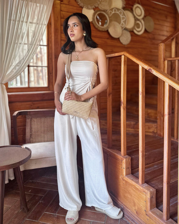 LEILA MINI HOBO - BEIGE RAFFIA