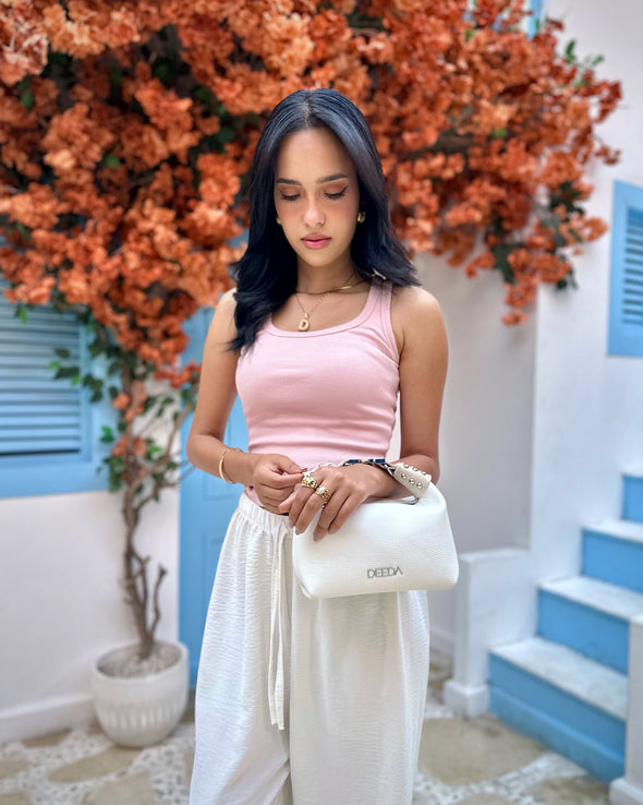 LEILA MINI HOBO - WHITE