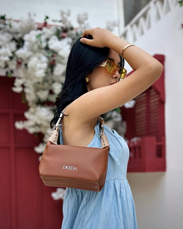 LEILA MINI HOBO - CAMEL