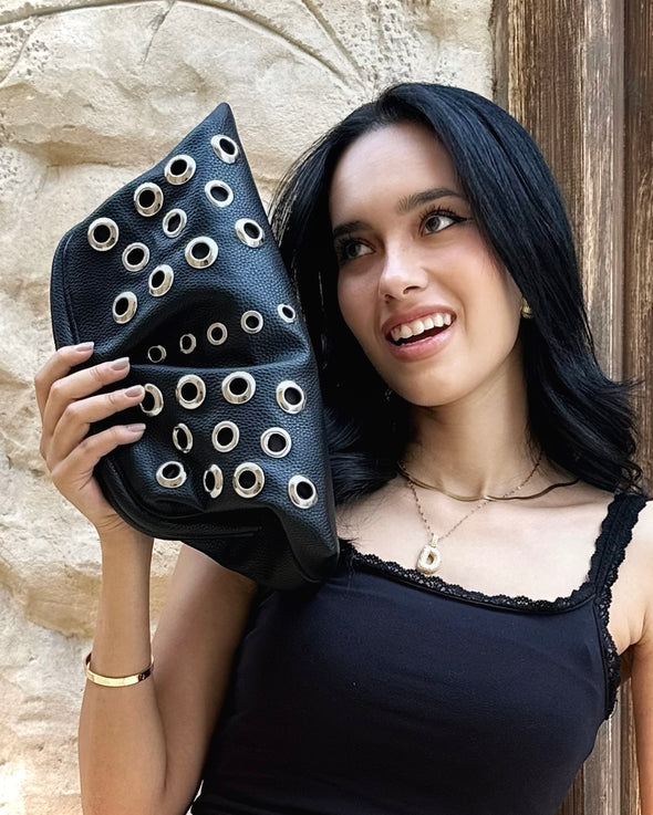 ZOE GROMMETS - BLACK x SILVER HARDWARE
