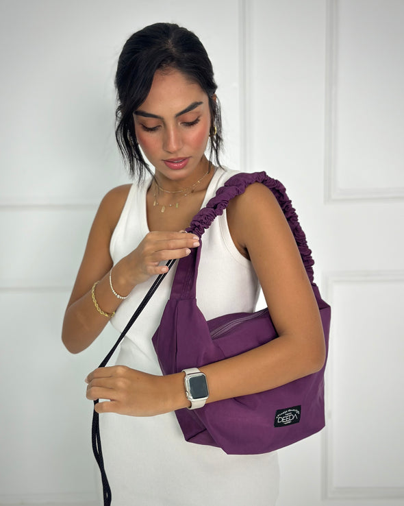 FRILLY HOBO BAG - PURPLE