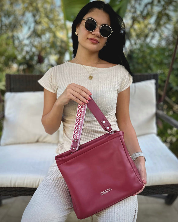 SKAI MINI TOTE  - BURGUNDY