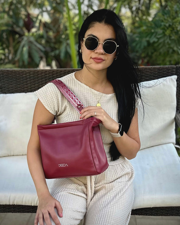 SKAI MINI TOTE  - BURGUNDY