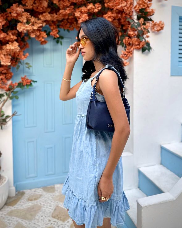 LEILA MINI HOBO - NAVY