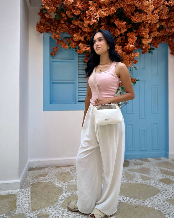 LEILA MINI HOBO - WHITE