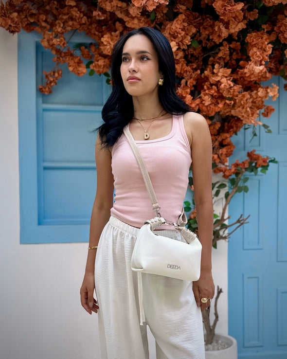 LEILA MINI HOBO - WHITE