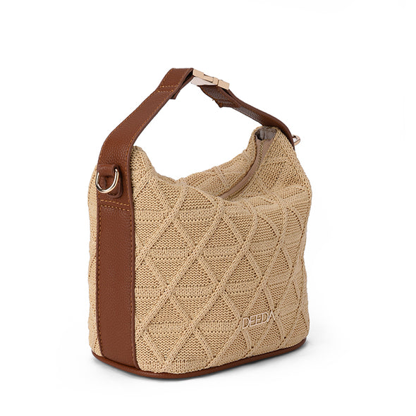 ELENI RAFFIA BAG - CAMEL