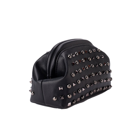 ZOE STUDDED LEATHER - BLACK