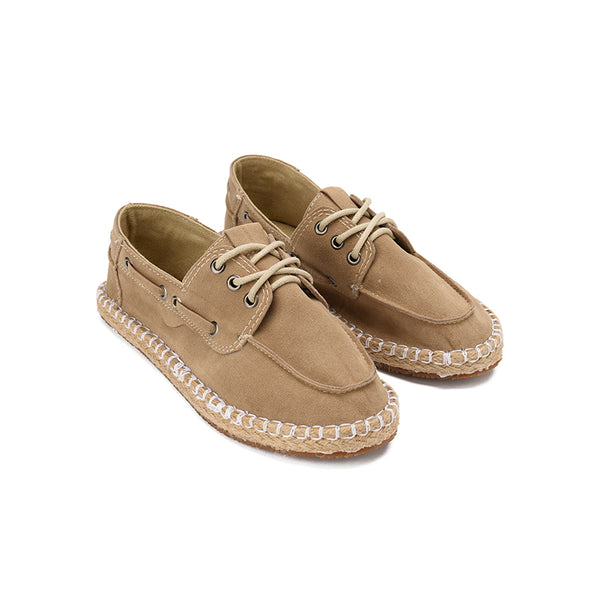 SUEDE LACE LOAFERS - BEIGE