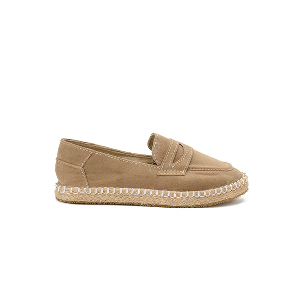 SUEDE PENNY LOAFERS - BEIGE