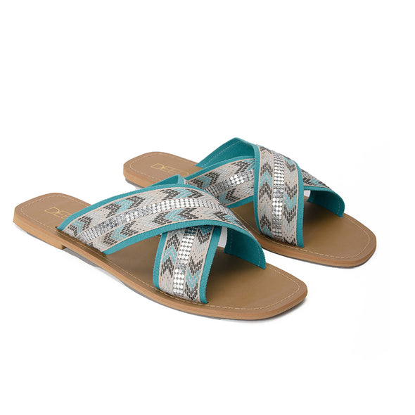 ZULU SLIPPERS - TURQUOISE
