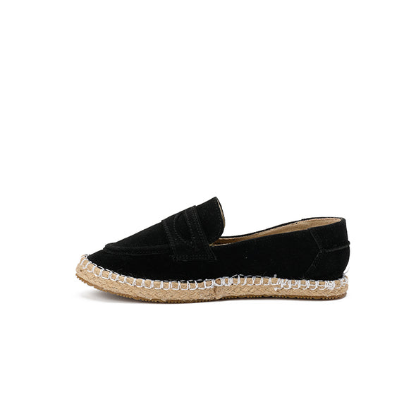 SUEDE PENNY LOAFERS - BLACK