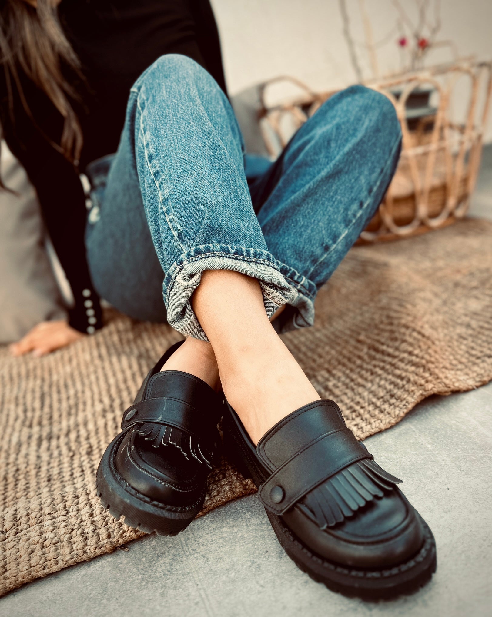 DUO CHUNKY LOAFERS BLACK – Deeda - Main Image